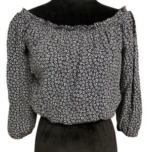 Brandy Melville, Blue & White Floral Crop Top, Size 2